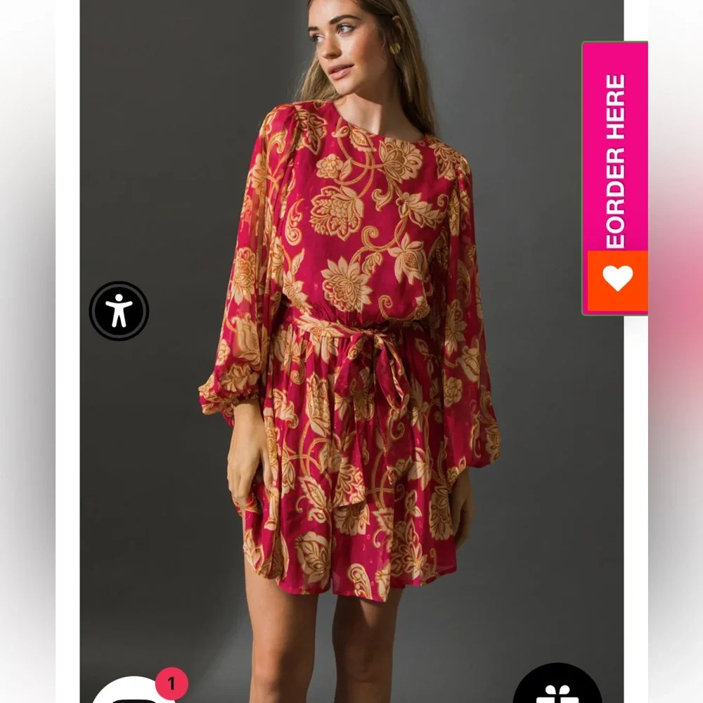 Flying Tomato ONE THAT GOT AWAY WOVEN MINI DRESS Size 2X - Picture 4 of 10